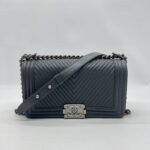 Chanel Boy 25 Chevron Grey RHW