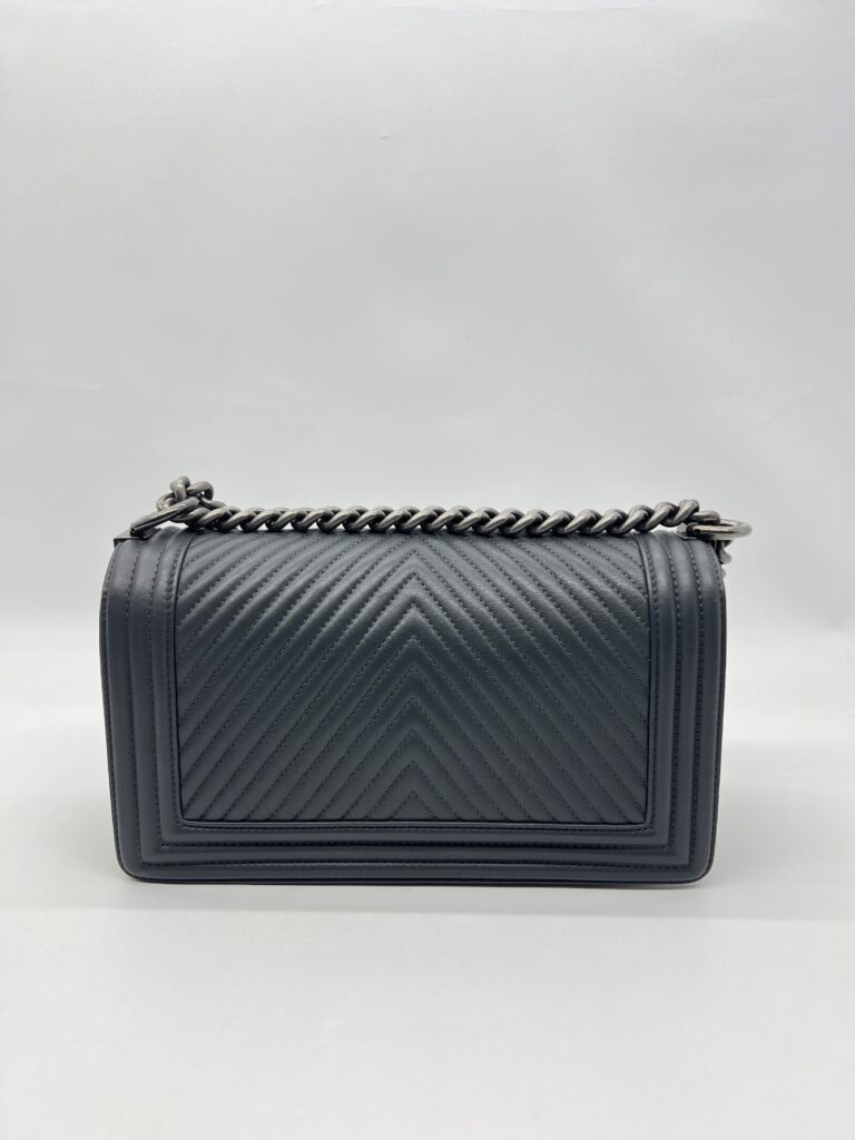 Chanel Boy 25 Chevron Grey RHW