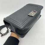 Chanel Boy 25 Chevron Grey RHW