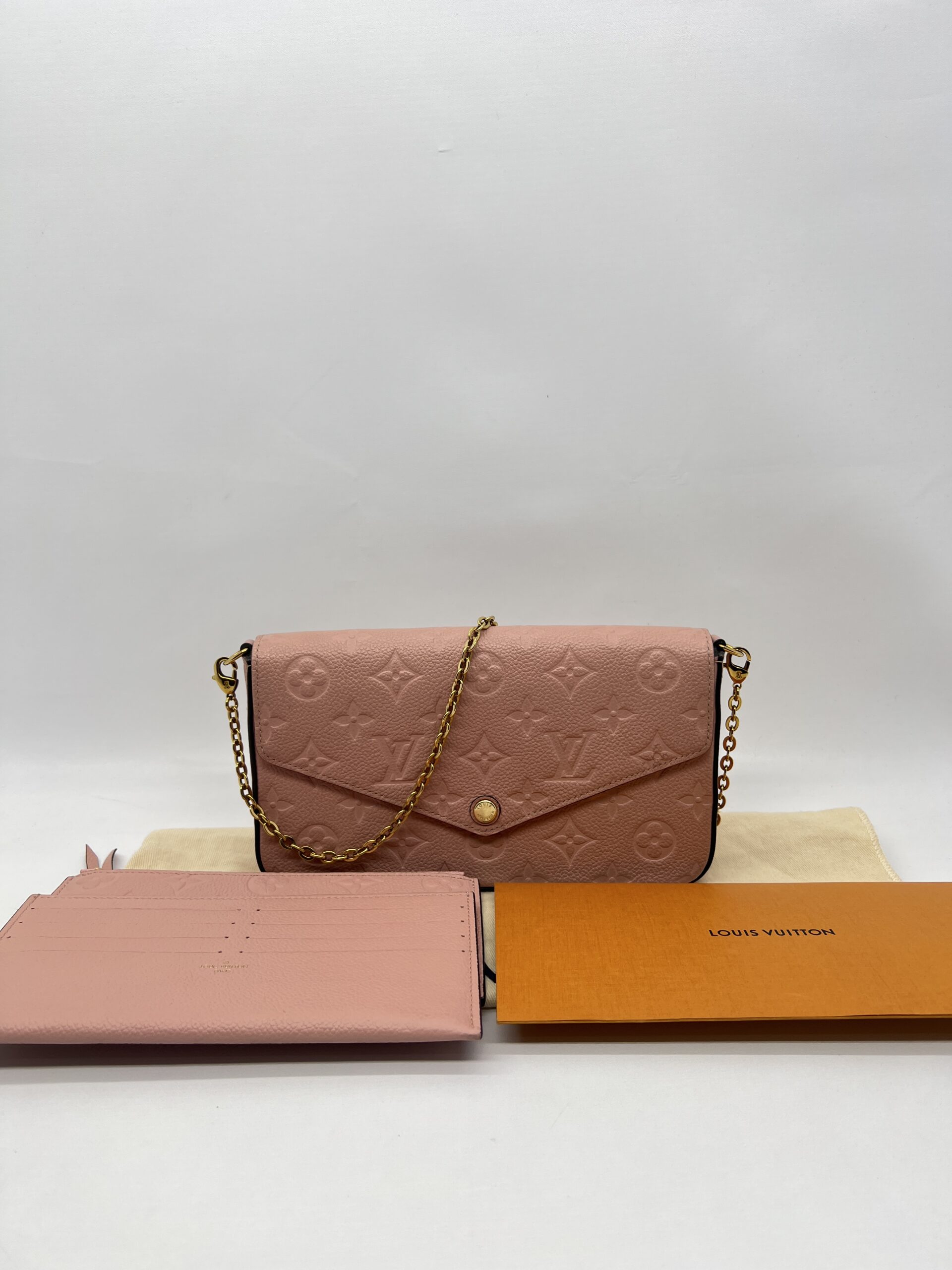 Louis Vuitton Felicie GM Monogram Empreinte Rose Poudre GHW