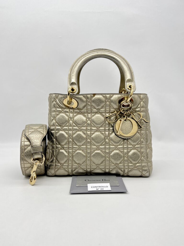 Dior Lady Dior Medium Metalic Gold GHW