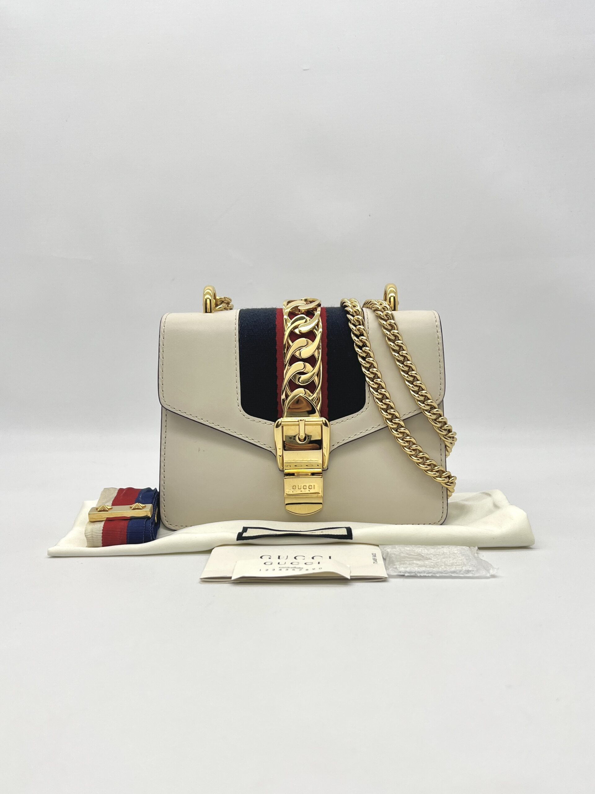 Gucci Mini Sylvie White GHW