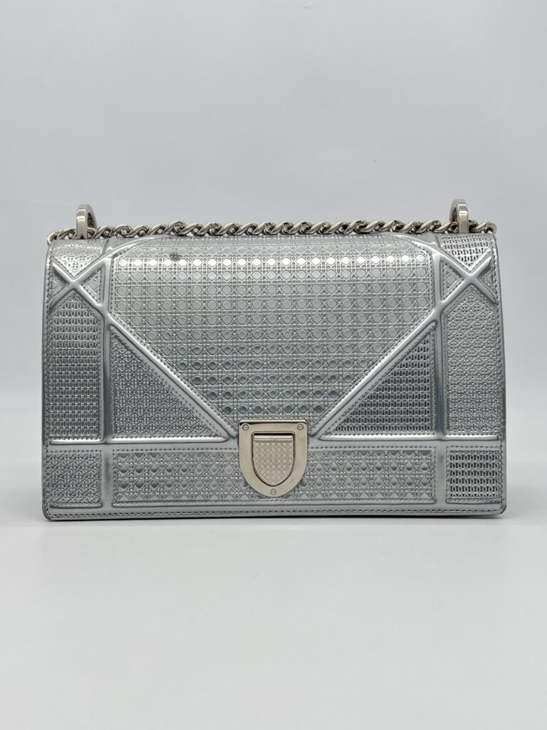 Dior Diorama Medium Metallic Silver SHW