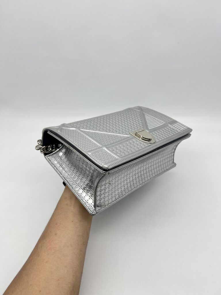Dior Diorama Medium Metallic Silver SHW