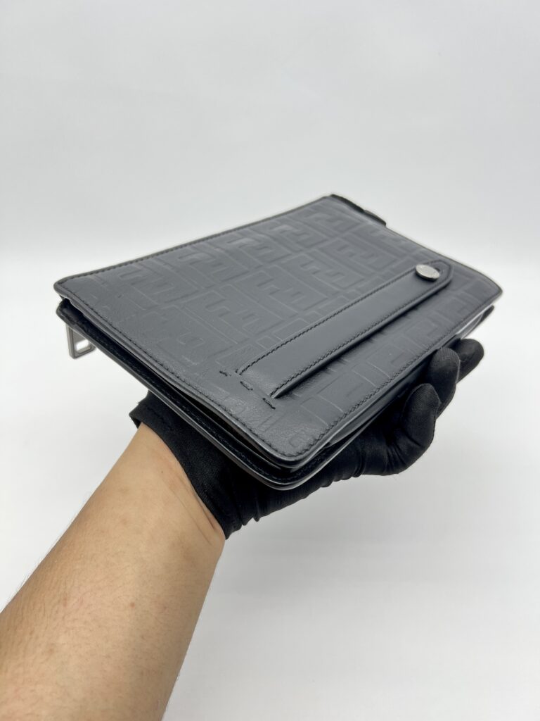 Fendi Clutch Leather FF Black