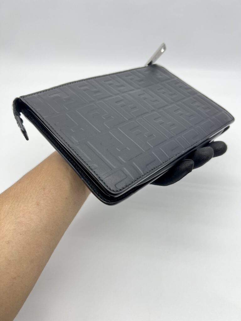 Fendi Clutch Leather FF Black