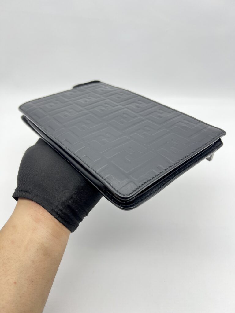 Fendi Clutch Leather FF Black
