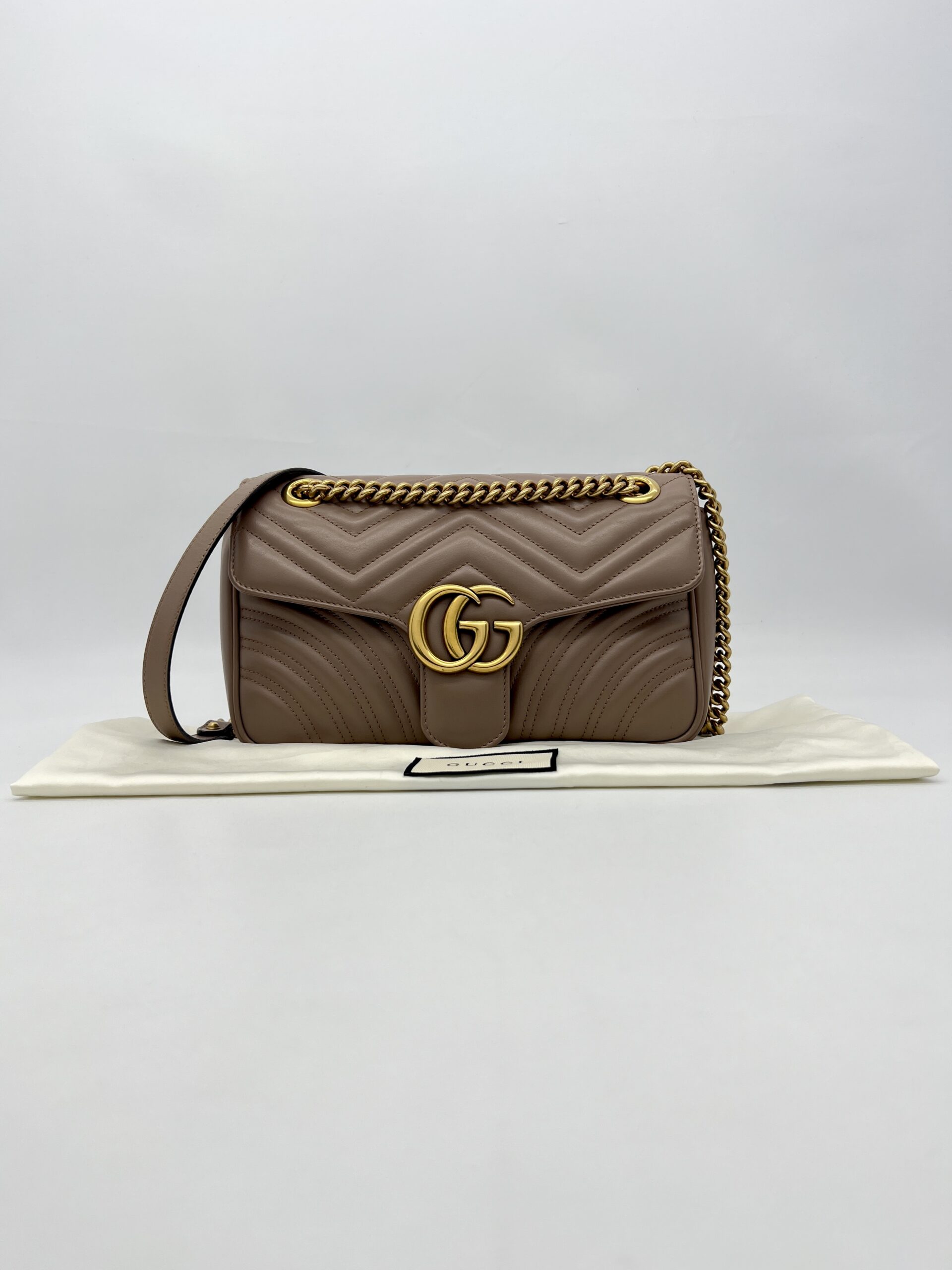 Gucci Marmont Flap Small Nude GHW