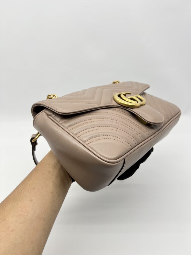 Gucci Marmont Flap Small Nude GHW
