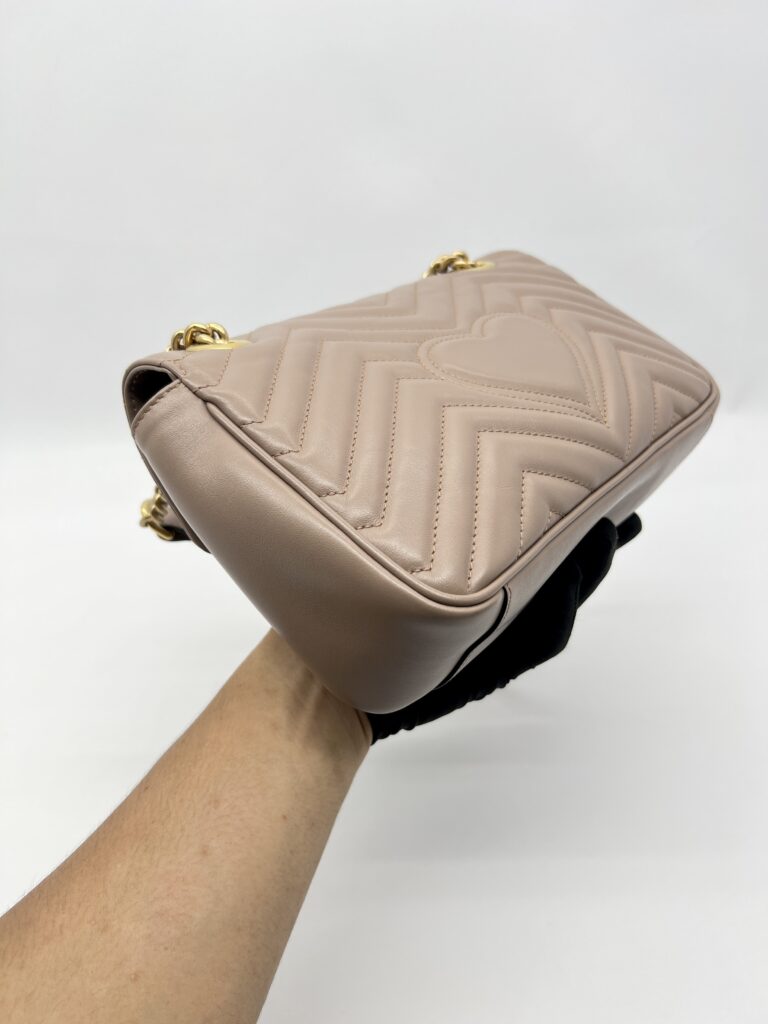 Gucci Marmont Flap Small Nude GHW