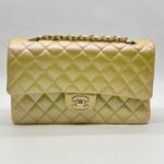 Chanel Medium Classic D Flap Caviar Iridescent Yellow GHW