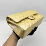Chanel Medium Classic D Flap Caviar Iridescent Yellow GHW