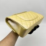 Chanel Medium Classic D Flap Caviar Iridescent Yellow GHW