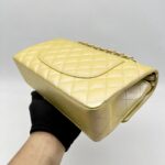 Chanel Medium Classic D Flap Caviar Iridescent Yellow GHW