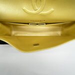 Chanel Medium Classic D Flap Caviar Iridescent Yellow GHW