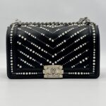 Chanel Boy 25 Lambskin Pearl Black SHW