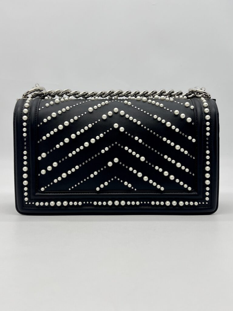 Chanel Boy 25 Lambskin Pearl Black SHW