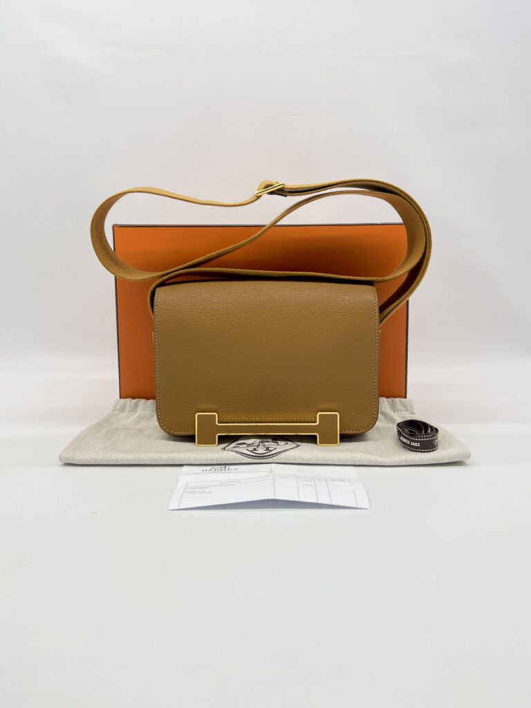 Hermes Geta Chevre Caramel GHW