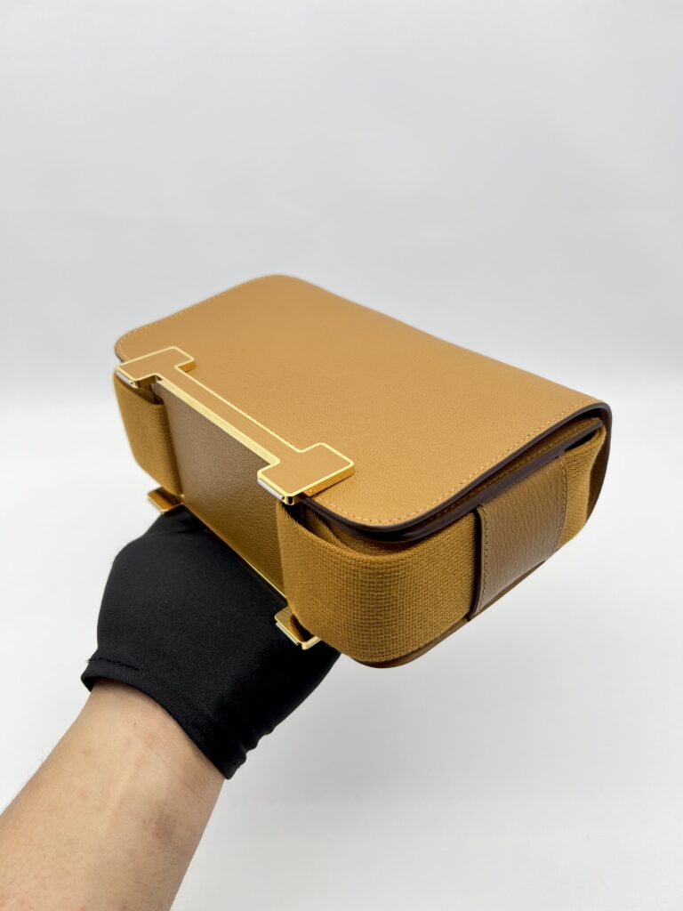 Hermes Geta Chevre Caramel GHW