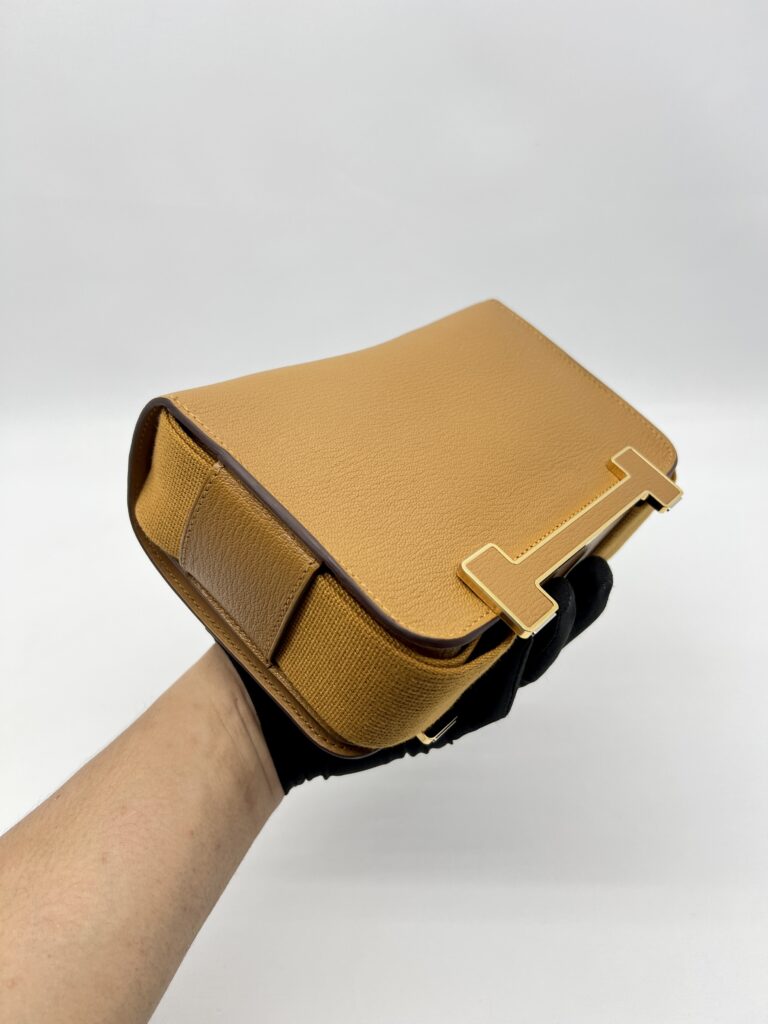 Hermes Geta Chevre Caramel GHW