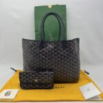 Goyard St Louis PM Goyardine Bleu Marine SHW