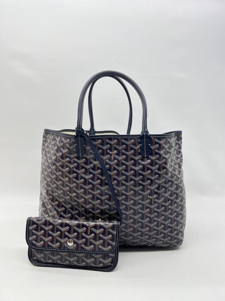 Goyard St Louis PM Goyardine Bleu Marine SHW