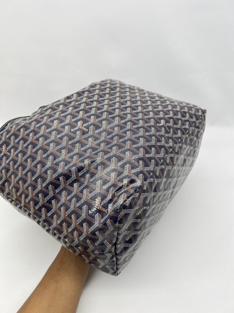 Goyard St Louis PM Goyardine Bleu Marine SHW