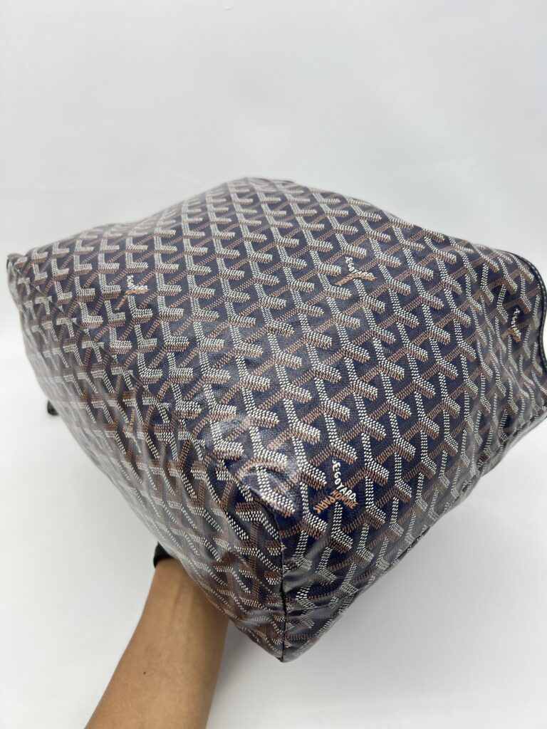 Goyard St Louis PM Goyardine Bleu Marine SHW
