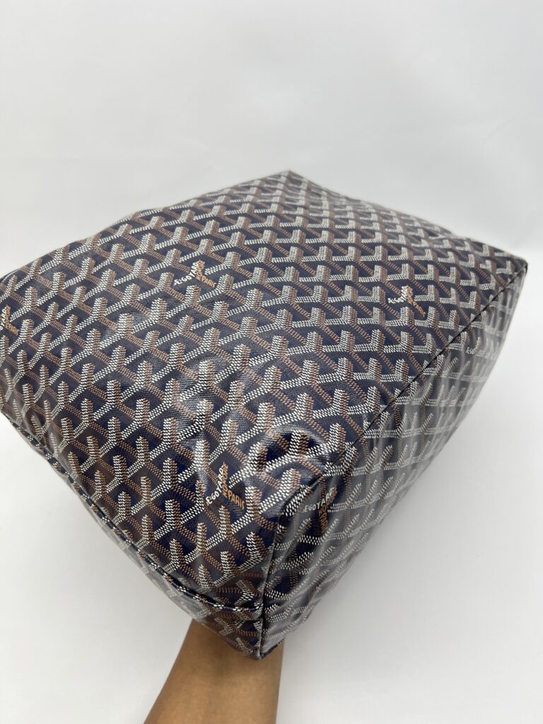 Goyard St Louis PM Goyardine Bleu Marine SHW