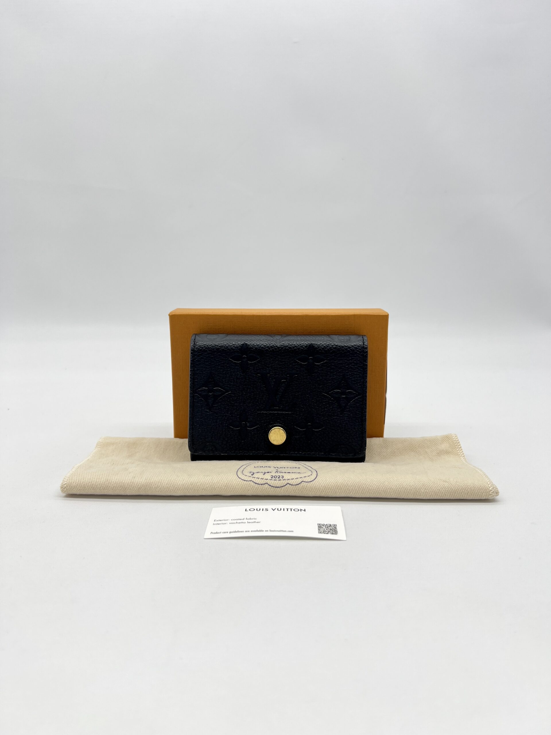 Louis Vuitton Envelope Business Card Monogram Empreinte Noir GHW