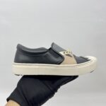 Fendi Monster Studded Slip On Shoes Black/Grey/Beige Multicolor