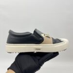 Fendi Monster Studded Slip On Shoes Black/Grey/Beige Multicolor