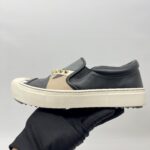 Fendi Monster Studded Slip On Shoes Black/Grey/Beige Multicolor