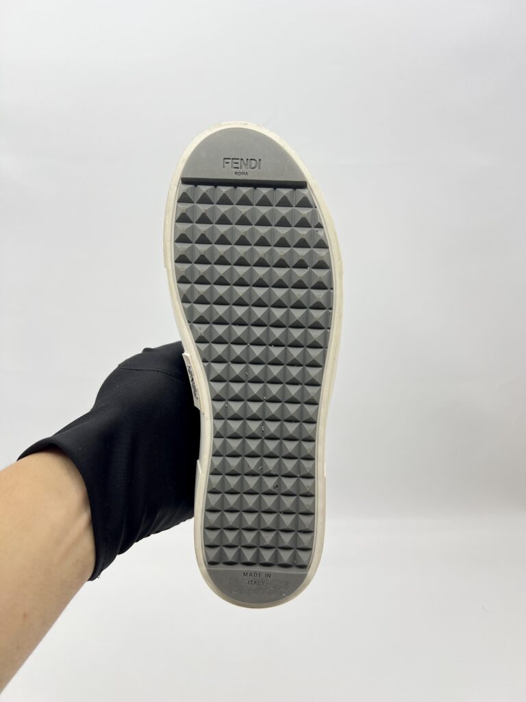 Fendi Monster Studded Slip On Shoes Black/Grey/Beige Multicolor