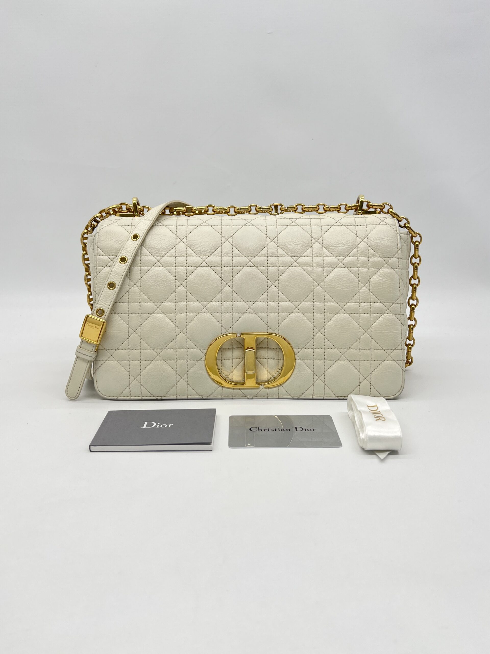 Dior Caro Large White GHW