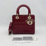 Dior Lady Dior Medium Vernis Red GHW