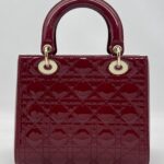 Dior Lady Dior Medium Vernis Red GHW