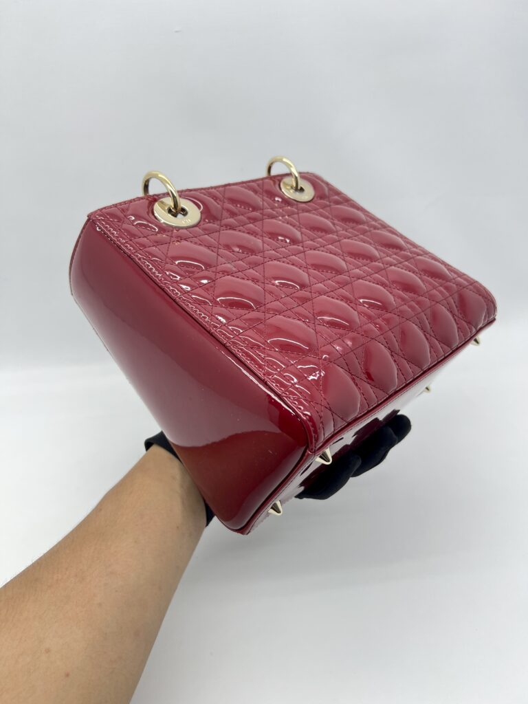 Dior Lady Dior Medium Vernis Red GHW