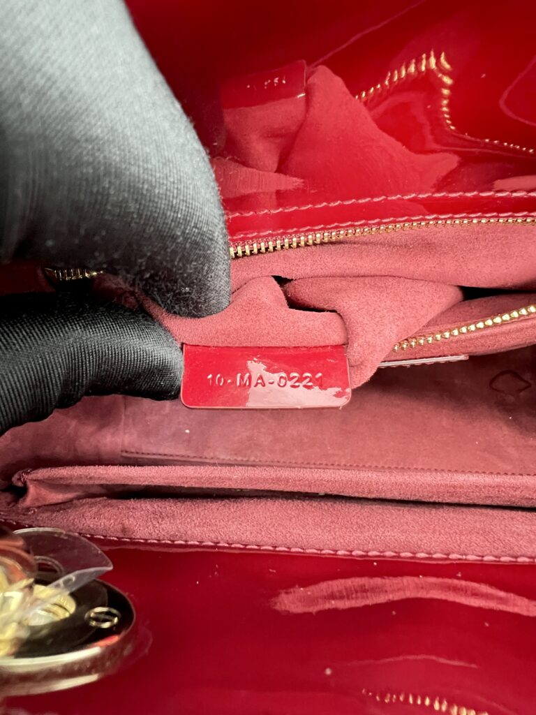 Dior Lady Dior Medium Vernis Red GHW