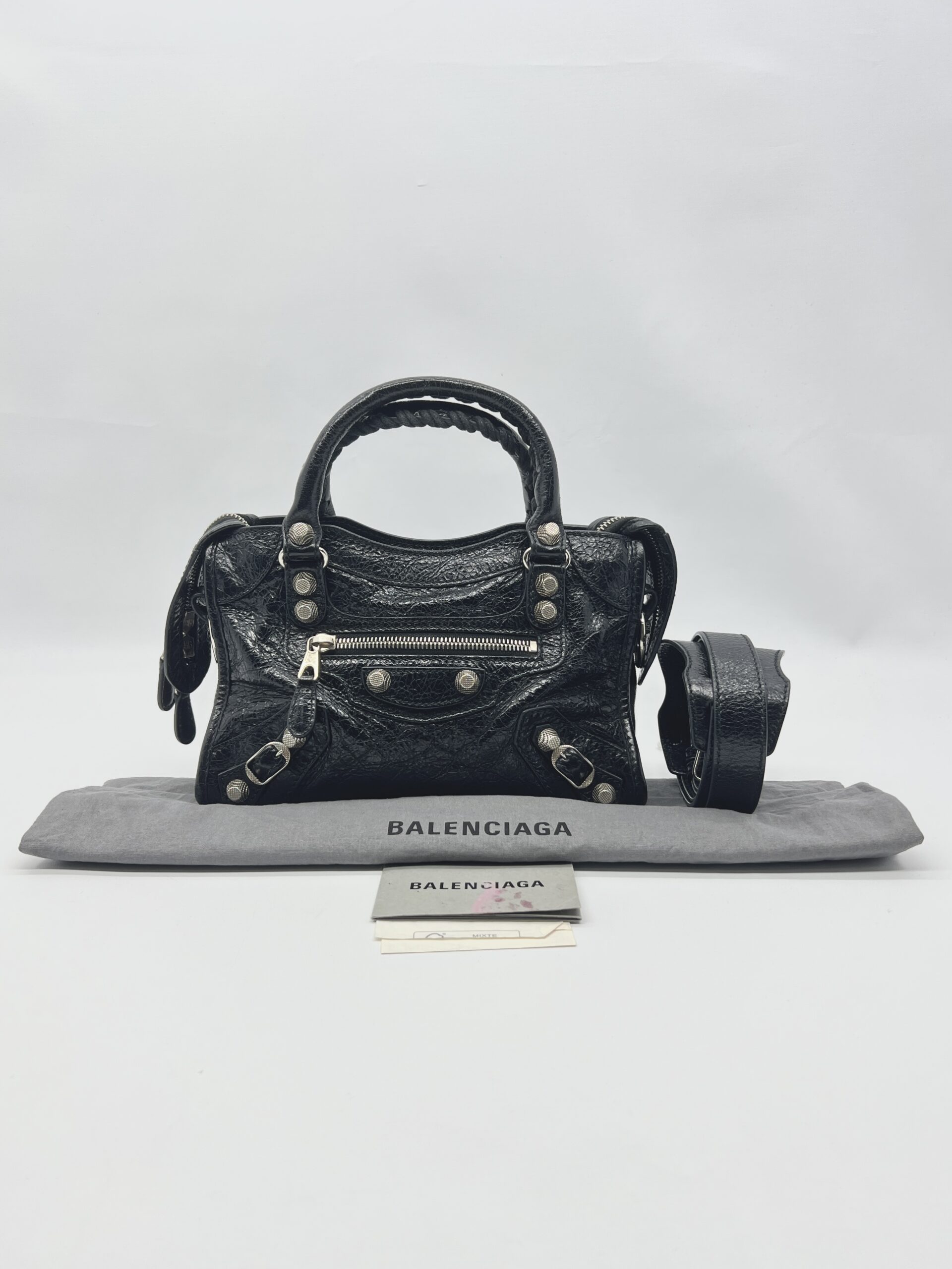 Balenciaga Mini Giant City Agneau Black SHW