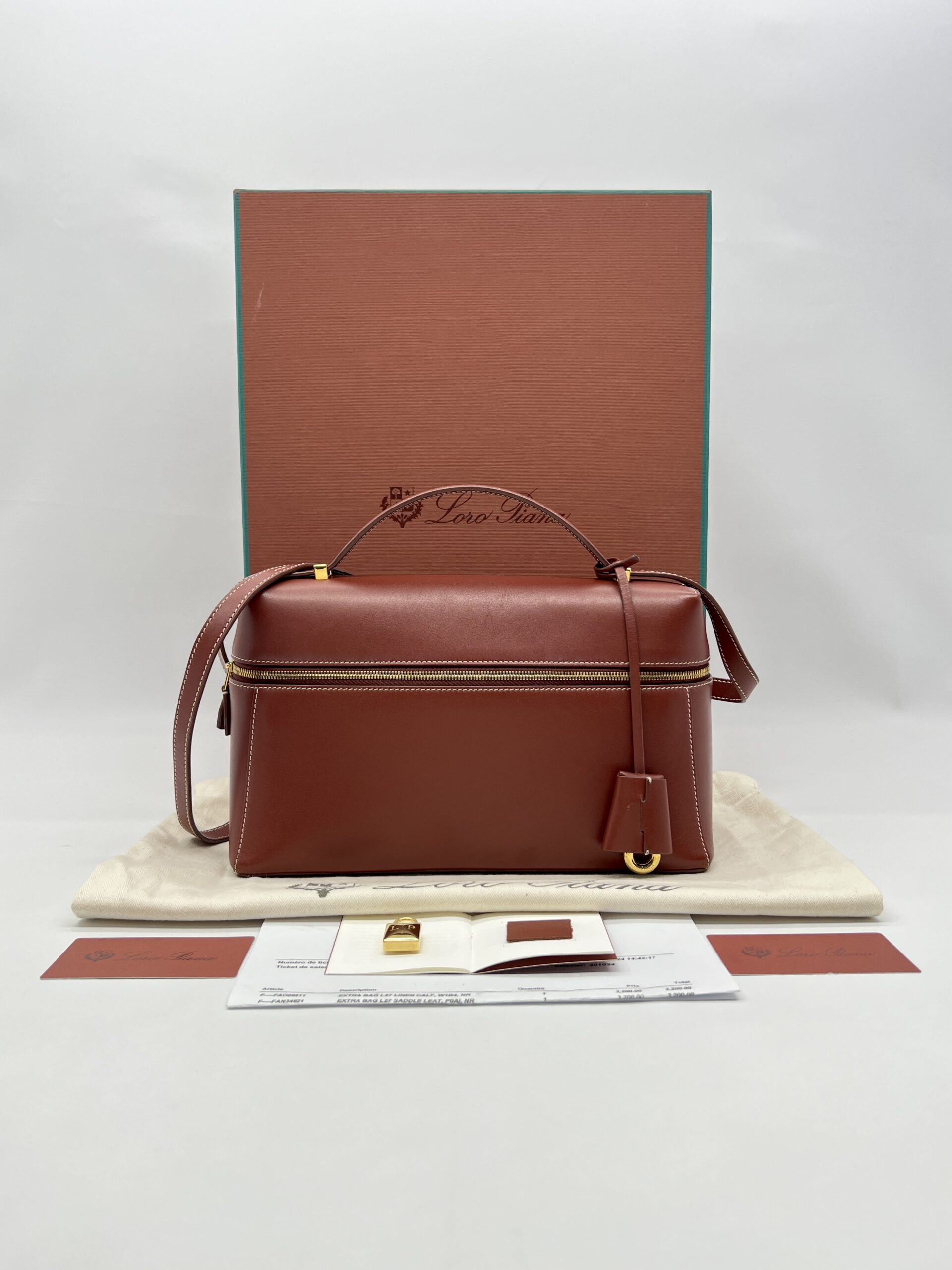 Loro Piana Extra Bag L27 Saddle Leather Deep Kummel/Sun Gold on GHW