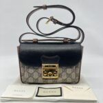 GUCCI Padlock Slingbag GG Supreme Brown Black GHW