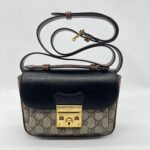 GUCCI Padlock Slingbag GG Supreme Brown Black GHW