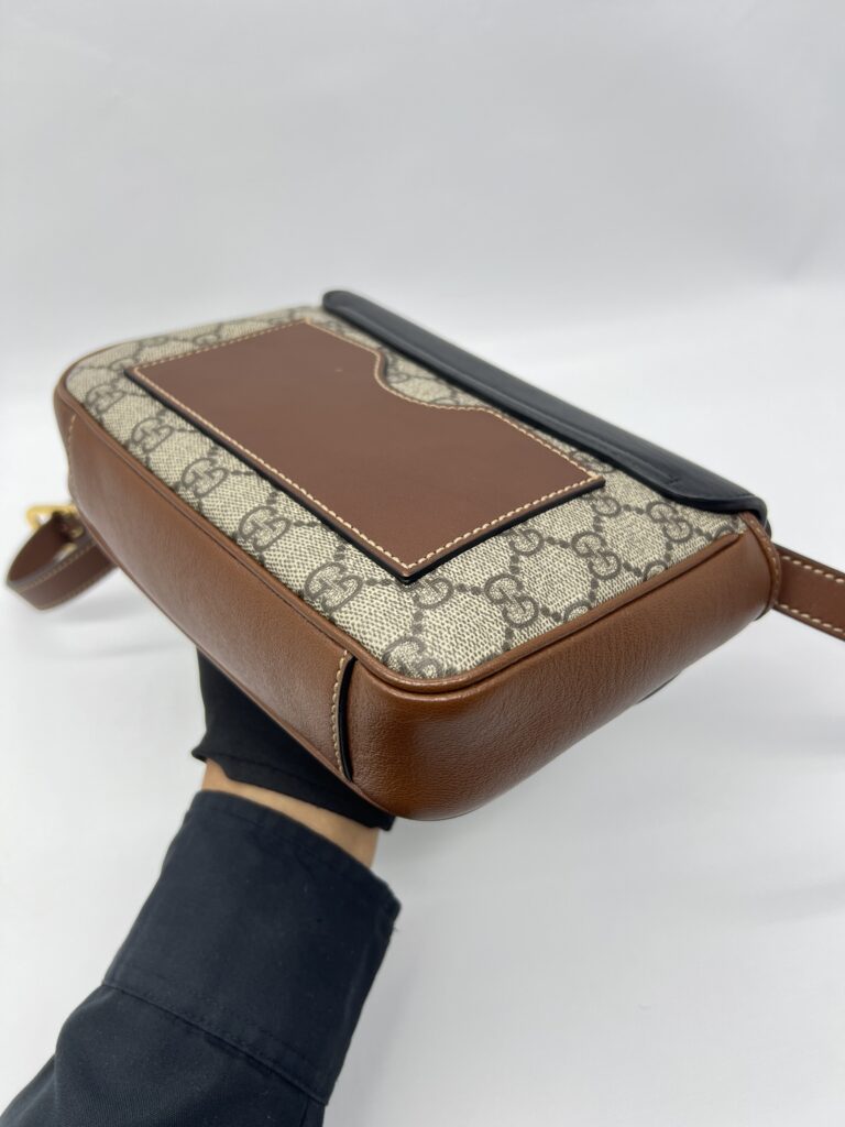 GUCCI Padlock Slingbag GG Supreme Brown Black GHW