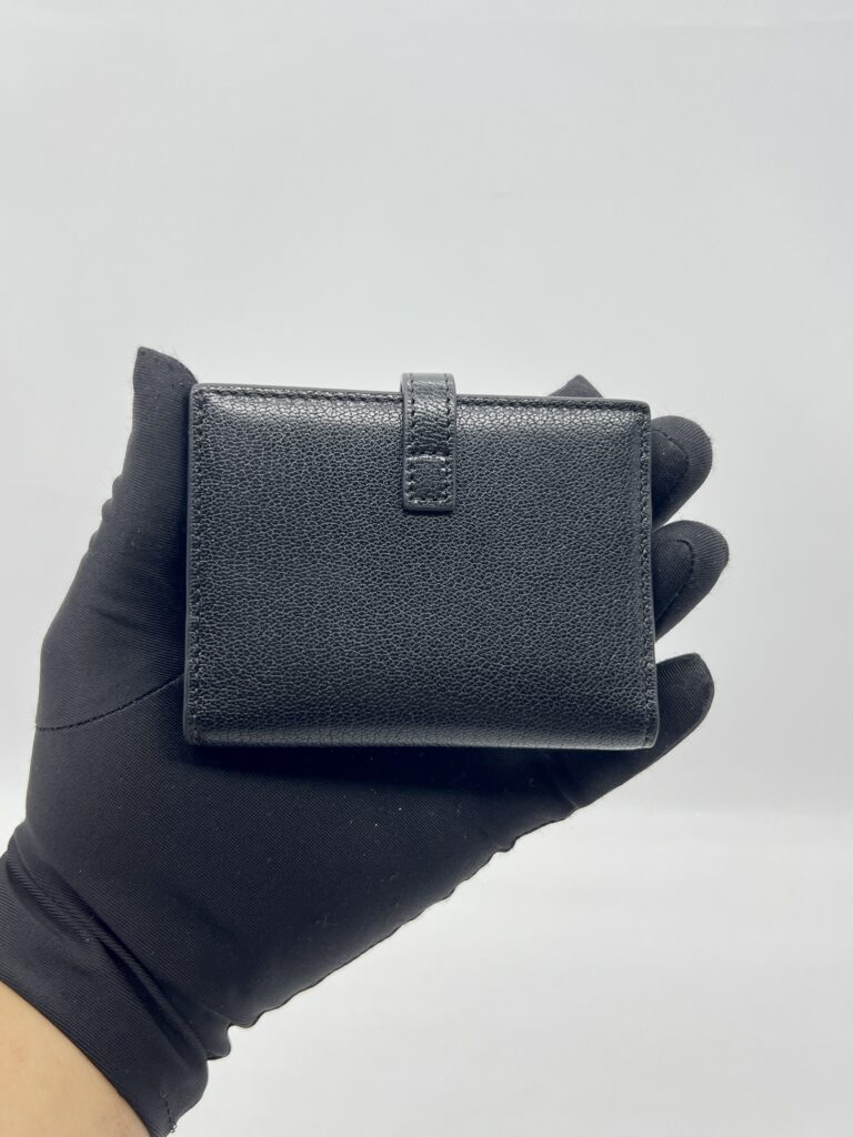 Celine Bifold Card Holder Triomphe Pontet Grained Black GHW