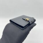 Celine Bifold Card Holder Triomphe Pontet Grained Black GHW