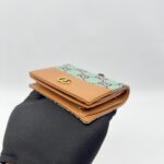 Gucci Bifold Card Case GG Canvas Blue Brown GHW