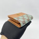 Gucci Bifold Card Case GG Canvas Blue Brown GHW