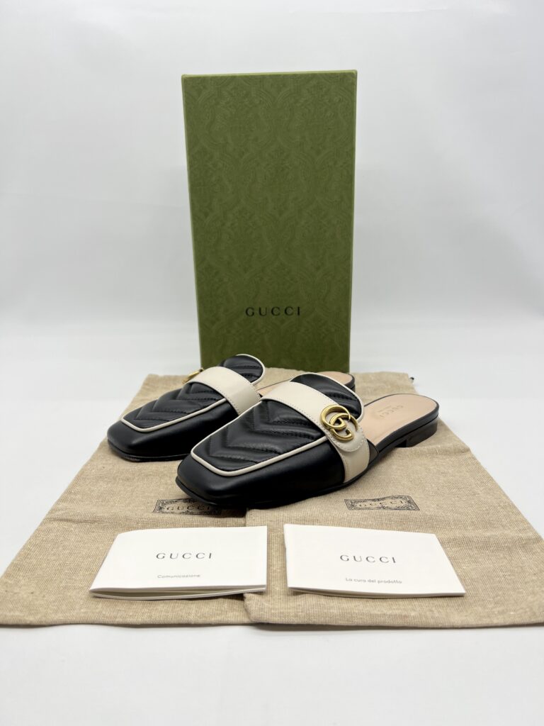 Gucci GG Slide Sandal Black White