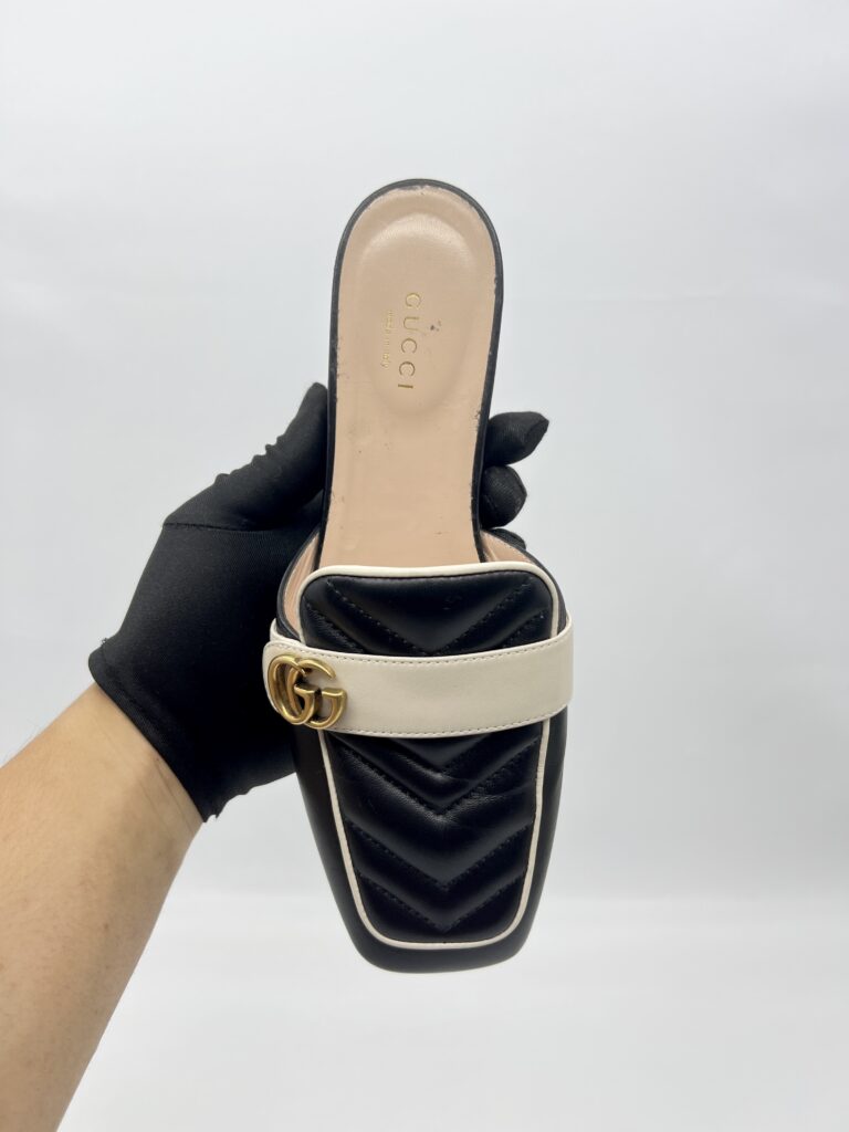 Gucci GG Slide Sandal Black White
